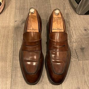 Ferragamo Tramezza Brown Penny Loafer (9.5D)